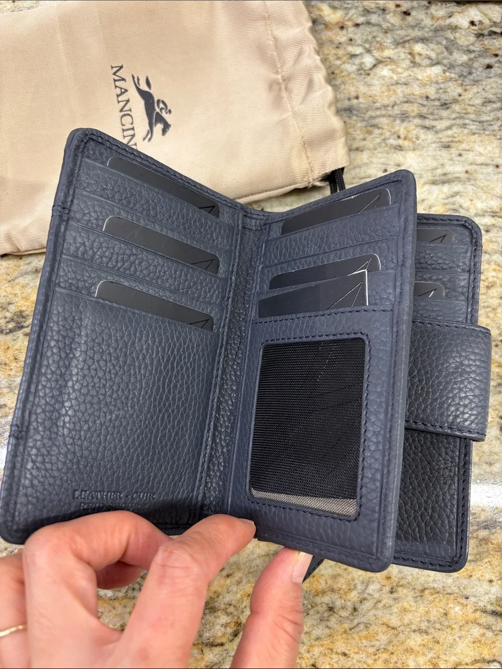 Mancini gray Leather Wallet